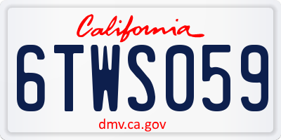CA license plate 6TWS059