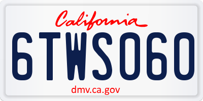 CA license plate 6TWS060