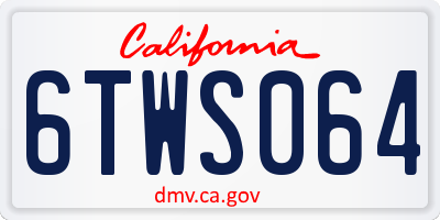 CA license plate 6TWS064