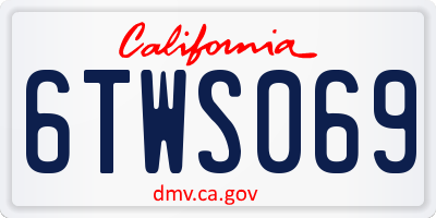 CA license plate 6TWS069