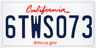 CA license plate 6TWS073