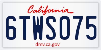 CA license plate 6TWS075