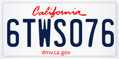 CA license plate 6TWS076