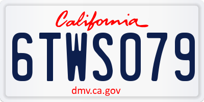 CA license plate 6TWS079