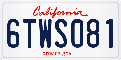 CA license plate 6TWS081