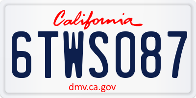CA license plate 6TWS087