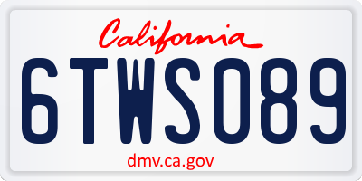 CA license plate 6TWS089