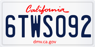 CA license plate 6TWS092