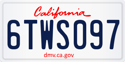 CA license plate 6TWS097