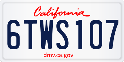 CA license plate 6TWS107