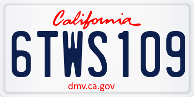 CA license plate 6TWS109