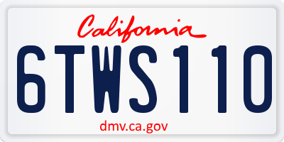 CA license plate 6TWS110