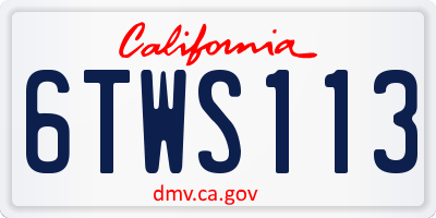 CA license plate 6TWS113