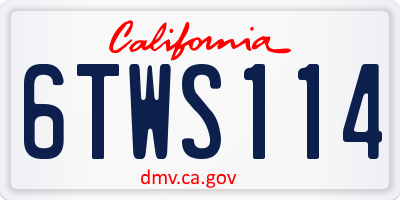 CA license plate 6TWS114
