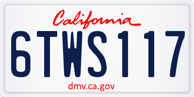 CA license plate 6TWS117