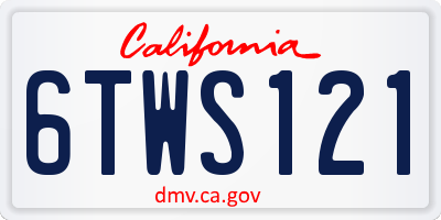CA license plate 6TWS121