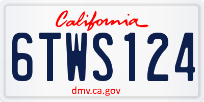 CA license plate 6TWS124
