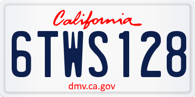CA license plate 6TWS128