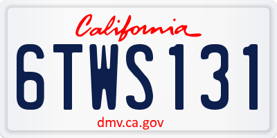 CA license plate 6TWS131