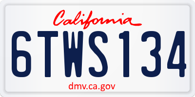 CA license plate 6TWS134