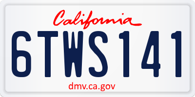 CA license plate 6TWS141