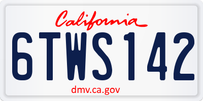 CA license plate 6TWS142