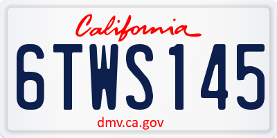 CA license plate 6TWS145