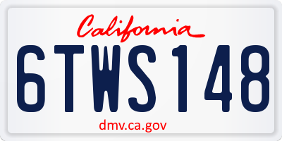 CA license plate 6TWS148