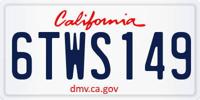 CA license plate 6TWS149