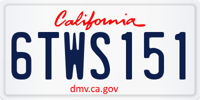 CA license plate 6TWS151