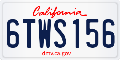 CA license plate 6TWS156