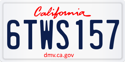 CA license plate 6TWS157