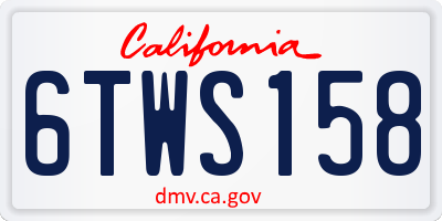 CA license plate 6TWS158