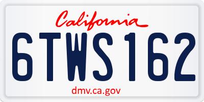 CA license plate 6TWS162