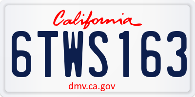 CA license plate 6TWS163