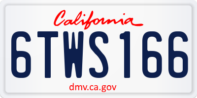 CA license plate 6TWS166