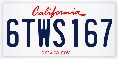 CA license plate 6TWS167