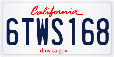CA license plate 6TWS168