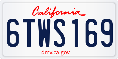 CA license plate 6TWS169