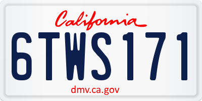 CA license plate 6TWS171