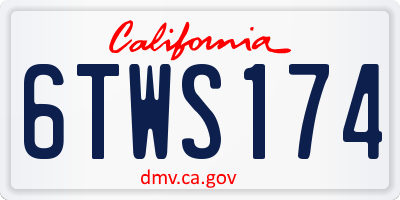 CA license plate 6TWS174