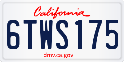 CA license plate 6TWS175