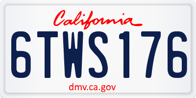 CA license plate 6TWS176