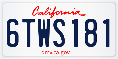 CA license plate 6TWS181