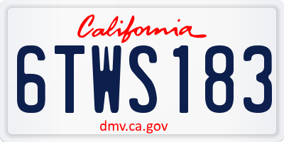 CA license plate 6TWS183