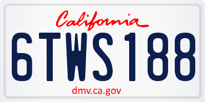 CA license plate 6TWS188