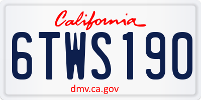 CA license plate 6TWS190
