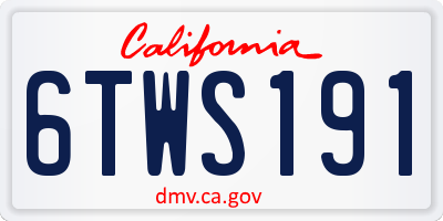 CA license plate 6TWS191