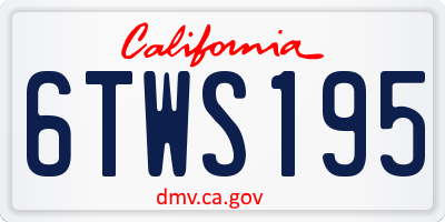 CA license plate 6TWS195