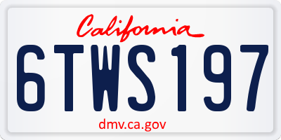 CA license plate 6TWS197
